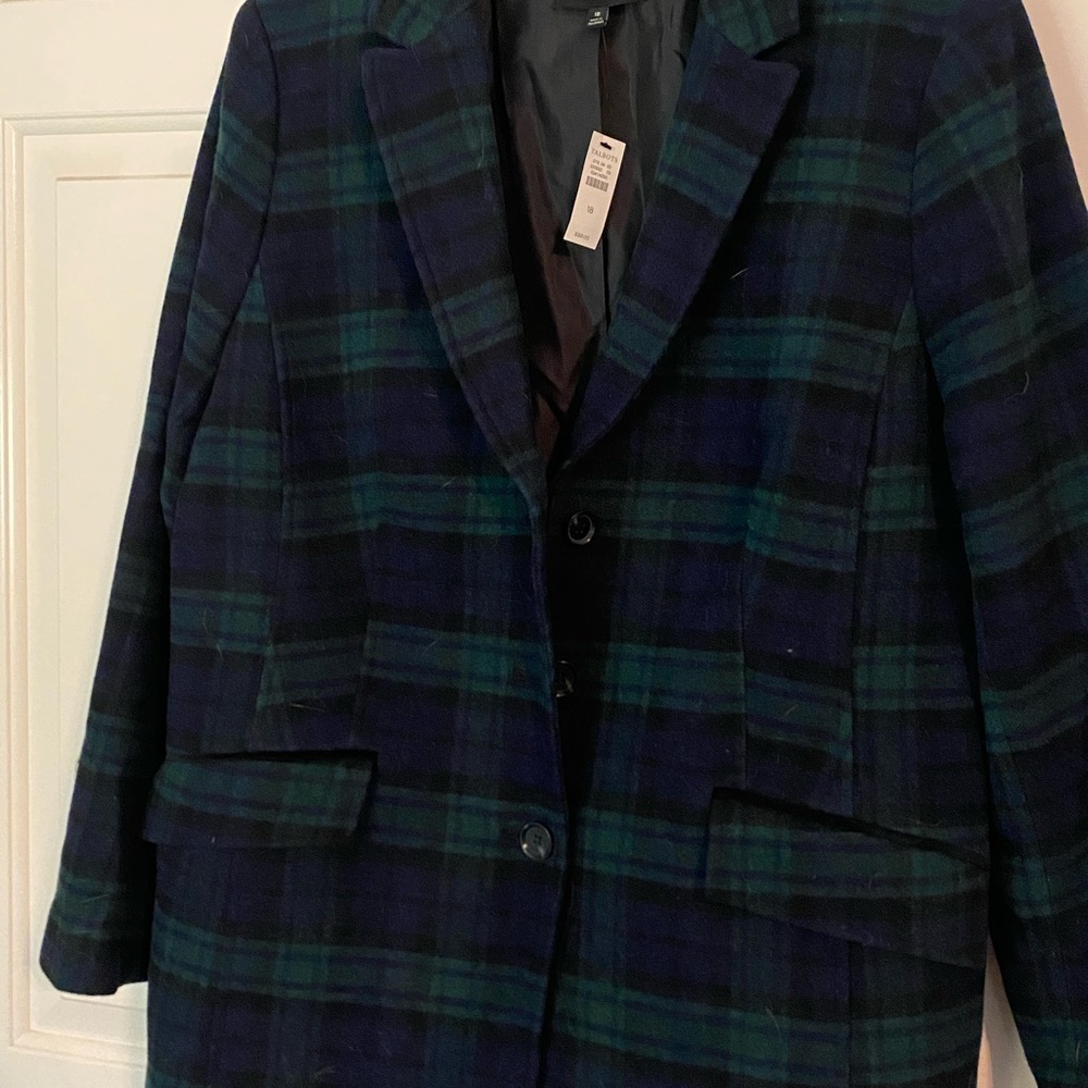 Talbots Plaid Blazer in Blue and Green. NWT. Sz 18